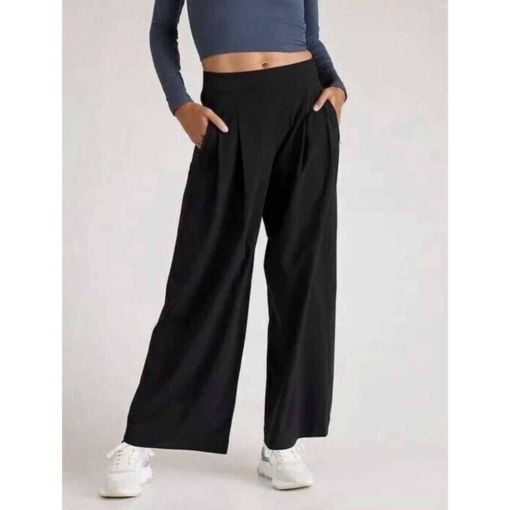 Athleta Brooklyn Heights Wide Leg Pant NWT Black Pleated High Rise Size 22